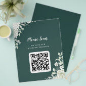 Green Leaf QR Code Wedding Flyer (Voorkant /achterkant)