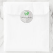 Green leaf Real estate white Marble custom Busines Ronde Sticker (Tas)
