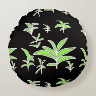 Green Leaf Rond Kussen