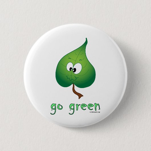 Green Leaf Ronde Button 5,7 Cm (Voorkant)