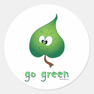 Green Leaf Ronde Sticker