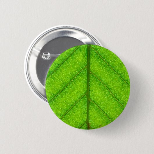 Green Leaf Round Button (Voorkant /achterkant)