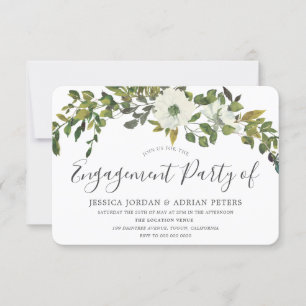 Green Leaf Rustic Country Garden Engagement Party Kaart