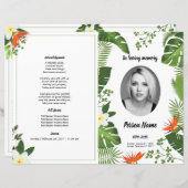 GREEN LEAF | Sjabloon van het begrafenisprogramma (Voorkant / Achterkant)