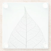 Green Leaf Skeleton Glazen Onderzetter (Achterkant)