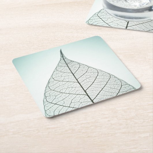 Green Leaf Skeleton Kartonnen Onderzetters (Schuin)