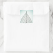 Green Leaf Skeleton Vierkante Sticker (Tas)