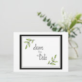 Green Leaf sparen de Datum Save The Date (Staand voorkant)