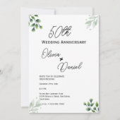 Green Leaf' Standaard 50e bruiloft Jubileum Kaart (Voorkant)