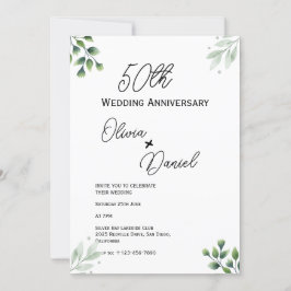 Green Leaf' Standaard 50e bruiloft Jubileum Kaart