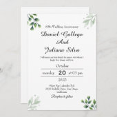 Green Leaf' Standaard bruiloft Jubileum Kaart (Voorkant / Achterkant)