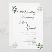 Green Leaf' Standard 10th Wedding Anniversary  Kaart (Voorkant / Achterkant)