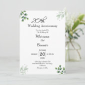 Green Leaf' Standard 20th Wedding Anniversary  Kaart (Staand voorkant)