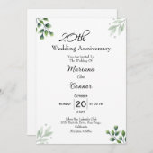 Green Leaf' Standard 20th Wedding Anniversary  Kaart (Voorkant / Achterkant)