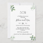 Green Leaf' Standard 50th Wedding Anniversary  Kaart (Voorkant)