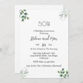 Green Leaf' Standard 50th Wedding Anniversary  Kaart (Voorkant / Achterkant)