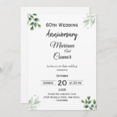 Green Leaf' Standard 60th Wedding Anniversary  Kaart (Voorkant / Achterkant)