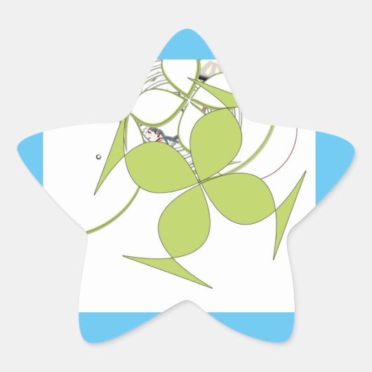 Green Leaf Ster Sticker (Voorkant)