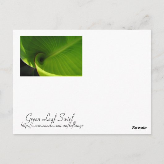 Green Leaf Swirl Briefkaart (Achterkant)