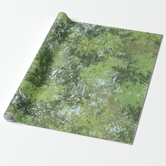 Green Leaf Trees With Blue Sky Peaking Through Art Cadeaupapier (Uitgerold)