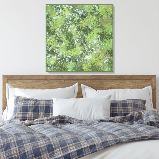 Green Leaf Trees With Blue Sky Peaking Through Art Canvas Afdruk (Insitu (Slaapkamer))