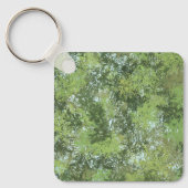 Green Leaf Trees With Blue Sky Peaking Through Art Sleutelhanger (Voorkant)