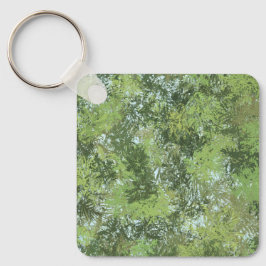 Green Leaf Trees With Blue Sky Peaking Through Art Sleutelhanger