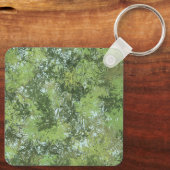 Green Leaf Trees With Blue Sky Peaking Through Art Sleutelhanger (Achterkant)