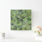 Green Leaf Trees With Blue Sky Peaking Through Art Vierkante Klok (Huis)