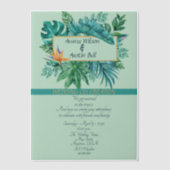 Green Leaf Tropical After Wedding Invitation Vellum Uitnodigingen (Voorkant)
