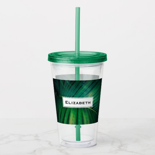 Green Leaf Tropical Forest Natuur Foto Acryl Drinkbeker (Voorkant)