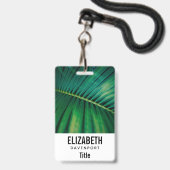 Green Leaf Tropical Forest Natuur Foto Badge (Voorzijde met lanyard)