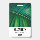 Green Leaf Tropical Forest Natuur Foto Badge (Achterkant)