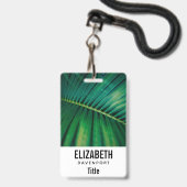 Green Leaf Tropical Forest Natuur Foto Badge (Achterkant met lanyard)