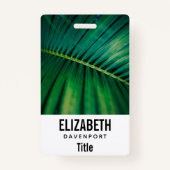 Green Leaf Tropical Forest Natuur Foto Badge (Achterkant)