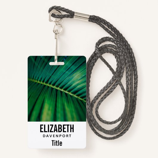 Green Leaf Tropical Forest Natuur Foto Badge (Voorkant met draagriem)