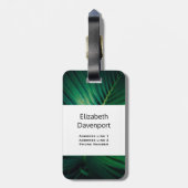 Green Leaf Tropical Forest Natuur Foto Bagagelabel (Achterkant verticaal)