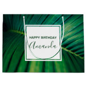Green Leaf Tropical Forest Natuur Foto Birthday Groot Cadeauzakje (Voorkant)