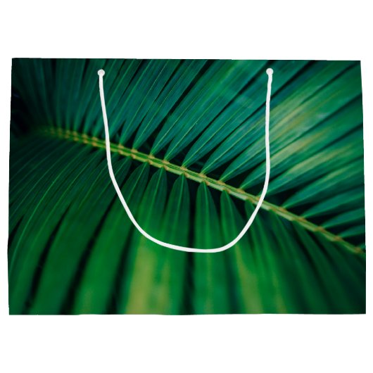 Green Leaf Tropical Forest Natuur Foto Birthday Groot Cadeauzakje (Achterkant)