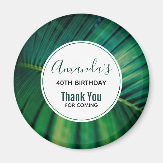 Green Leaf Tropical Forest Natuur Foto Birthday Magneet (Voorkant)