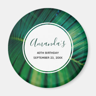 Green Leaf Tropical Forest Natuur Foto Birthday Magneet