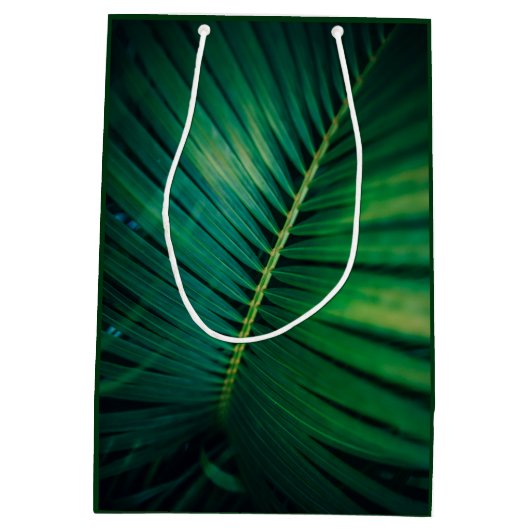 Green Leaf Tropical Forest Natuur Foto Birthday Medium Cadeauzakje (Achterkant)