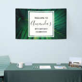 Green Leaf Tropical Forest Natuur Foto Birthday Spandoek (Beurs)