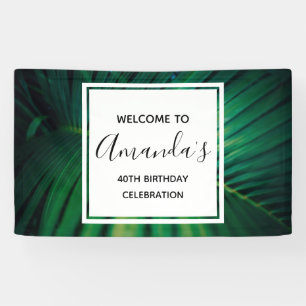 Green Leaf Tropical Forest Natuur Foto Birthday Spandoek