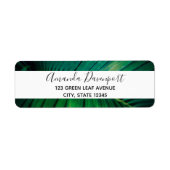 Green Leaf Tropical Forest Natuur Foto Etiket (Voorkant)