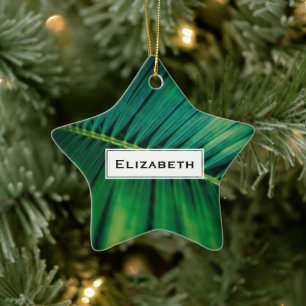 Green Leaf Tropical Forest Natuur Foto Keramisch Ornament