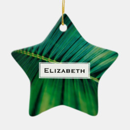 Green Leaf Tropical Forest Natuur Foto Keramisch Ornament