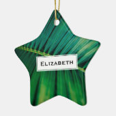 Green Leaf Tropical Forest Natuur Foto Keramisch Ornament (Links)