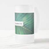 Green Leaf Tropical Forest Natuur Foto Matglas Bierpul (Voorkant rechts)