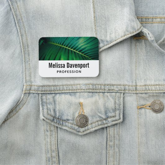 Green Leaf Tropical Forest Natuur Foto Naamplaatje (In situ)